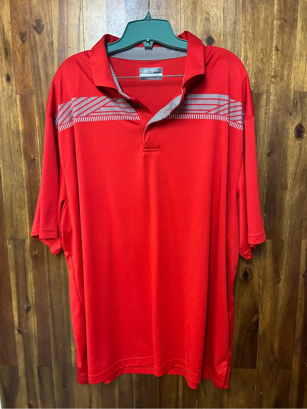 Ben Hogan Men's Red Golf Polo Performance Shirt - Contrast Stripe Detail (2XL)